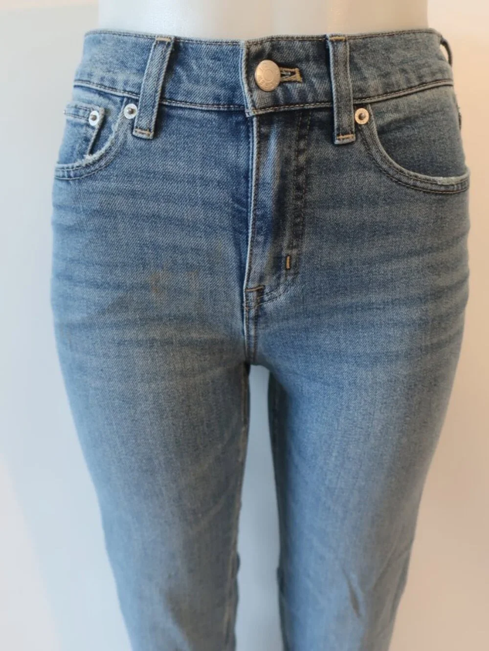 NWT Womens J. Crew Blue (Item- 21) Mid-Rise Straight Leg Jean 25